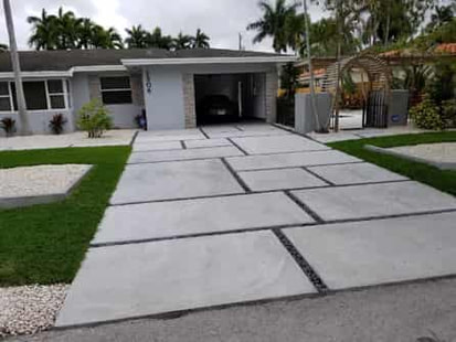 large concrete slab driveway installation by Pavers of Boca Raton
